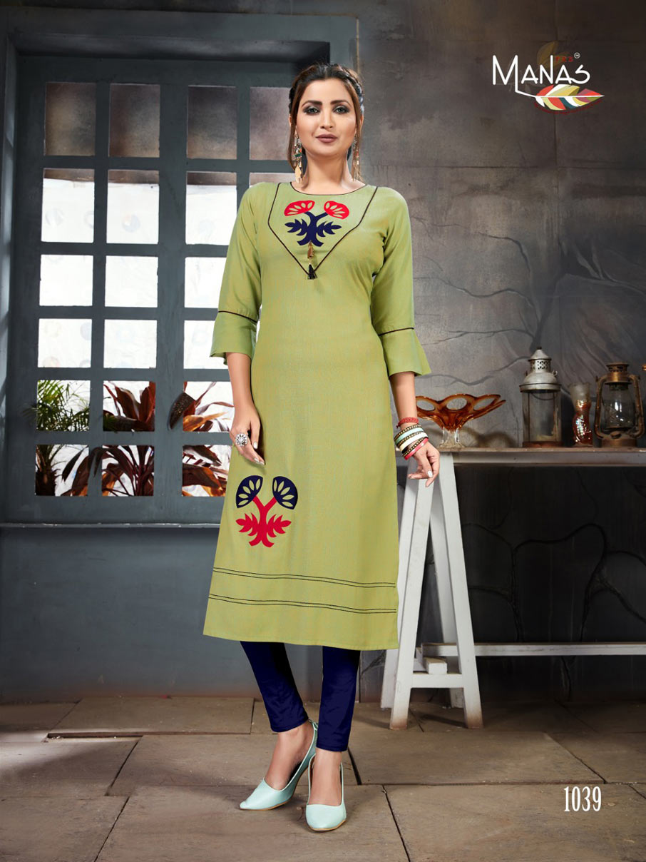 Priyal Vol-6 Manas Aplic Peach Work Wholesale Kurti Priyal Vol-6 Manas Aplic Peach Work Wholesale Kurti